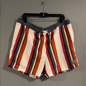 Pacsun Recycled 60's Striped 15" Swim Trunks Size XL